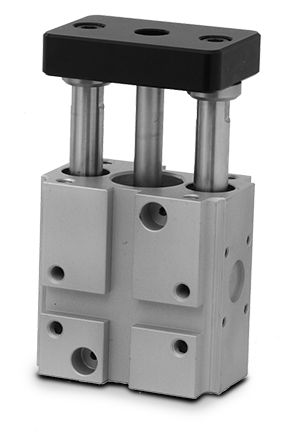 guided pneumatic cylinder, guided air cylinder, dual rod guided cylinder